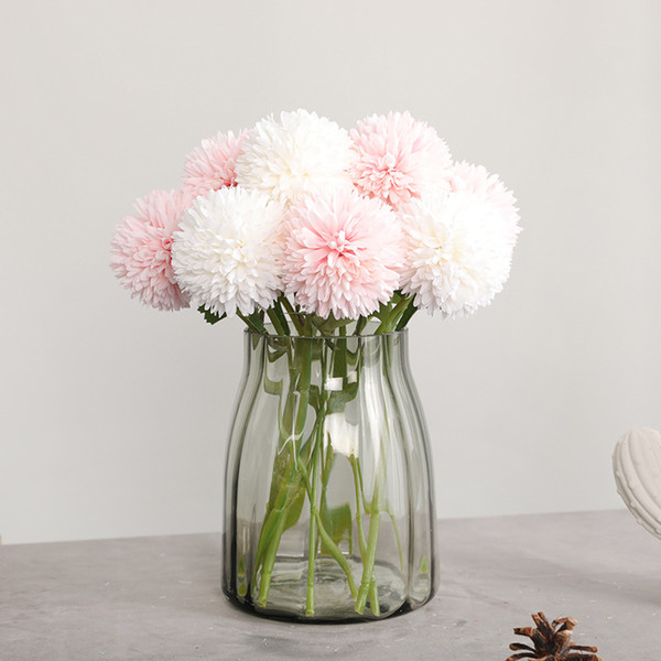 10pcs/lot high quality simulation silk dandelion artificial flowers farmhouse decor wedding arragement decoration ball fake flower ball