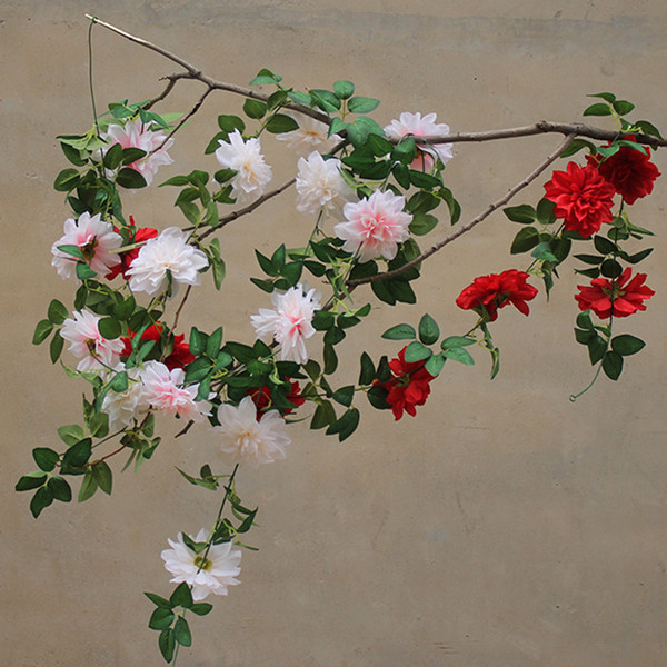 Fake flower rattan wreath simulation rose vine farmhouse decor flower door wreath pipe winding flower vine wall hanging vine