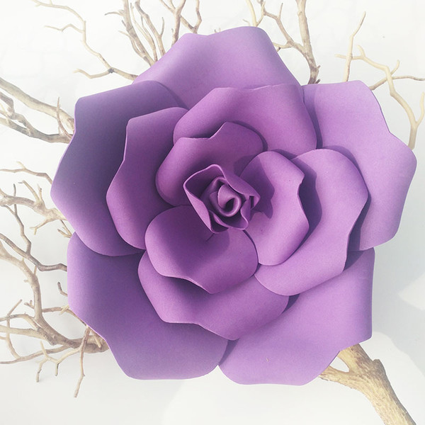 PE Foam Flat Bottom Giant Rose Artificial Flower Wall Wedding Backdrop Fake Flower Decoration Home DIY Party Holiday decoration flower heads