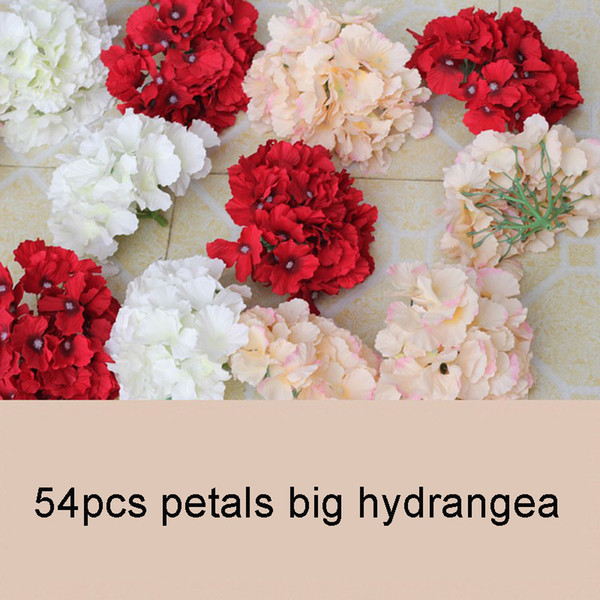 54pcs petals simulation hydrangea fake flower head DIY flower hydrangea home decor wedding decorative silk flower head wall