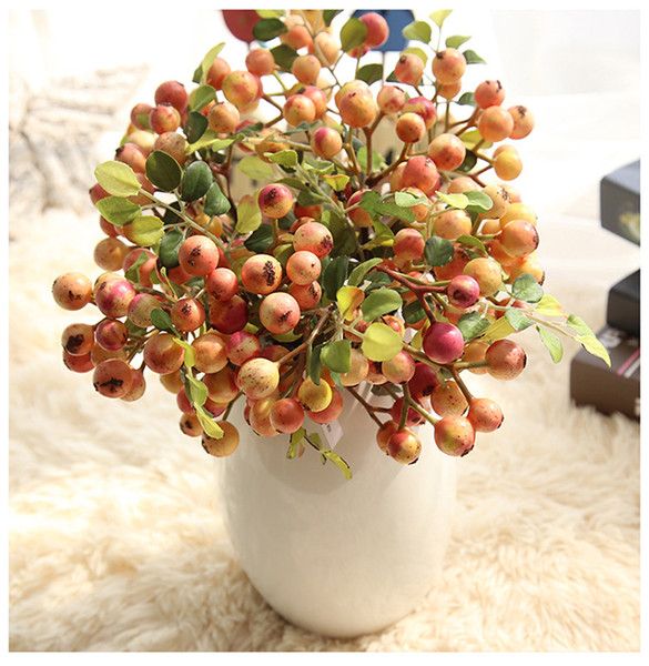 50PCS/Lot Mini Artificial Berry flower Craft Simulation Fake Flowers for home or wedding chamber bedroom set table dedcoration and supplies