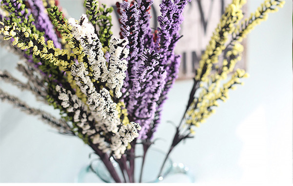 Flexible Spring Image Wholesale Free Shipping 6colors Plastic Artificial Lavender for Home Hotel Store Garden wedding Christmas Decoration