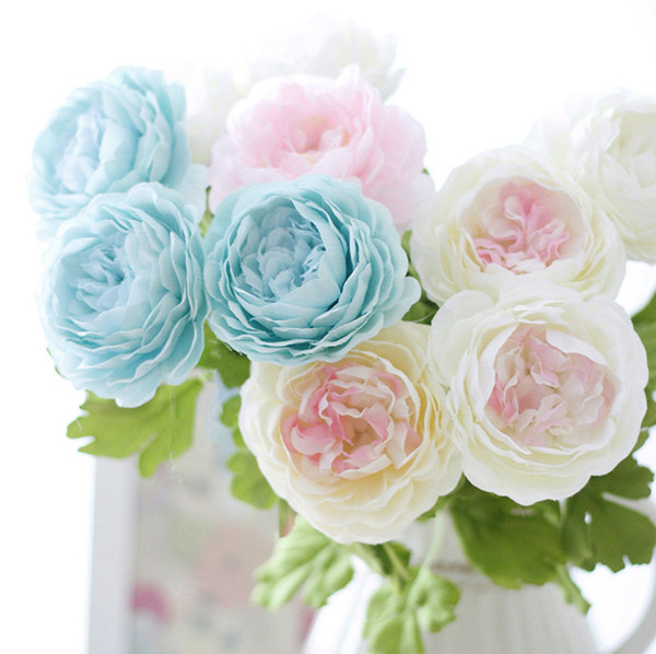 30PCS Wholesale Beautiful Artificial Spring Peonies Silk Flowers Arrangement for Home Kitchen Dining Room Table Furniture Decoration 3.5