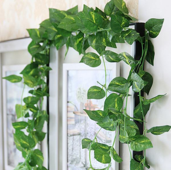 Artificial Fake decorative Vine Silk Plants Leaves Foliage Flower Garland Home or wedding Garden Wall DIY Decoration IVY Garland Supplies