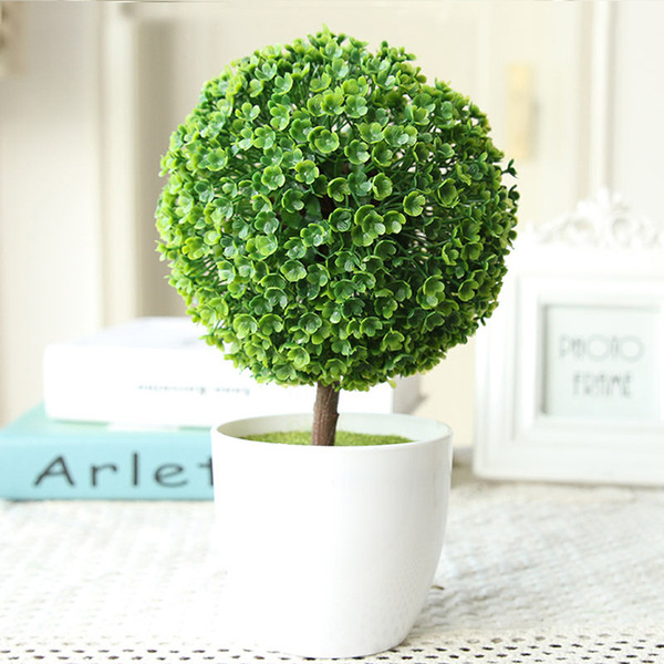 2PCS MOQ FREE SHIPPING Elagant Purple Artificial Flower Pot Plant Lucky Tree&Ball For Wedding Birthday Party Indoor Topiary Table Decoration