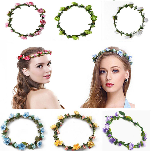 20pcs Bohemian Flower Headband Floral Garland Crown for Wedding Bride Bridesmaid Head Decor, Nice Headdress Holiday Wreath Hair Ornament