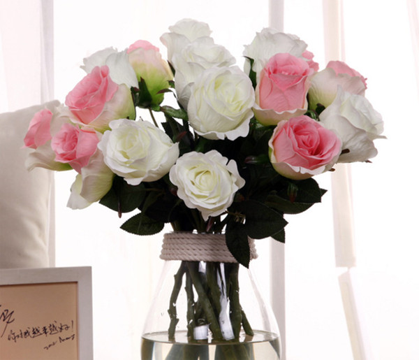 Free shipping 12pc MOQThai Royal Rose upscale artificial flowers bouquet high end simulation silk flower home decor flowers--no vase