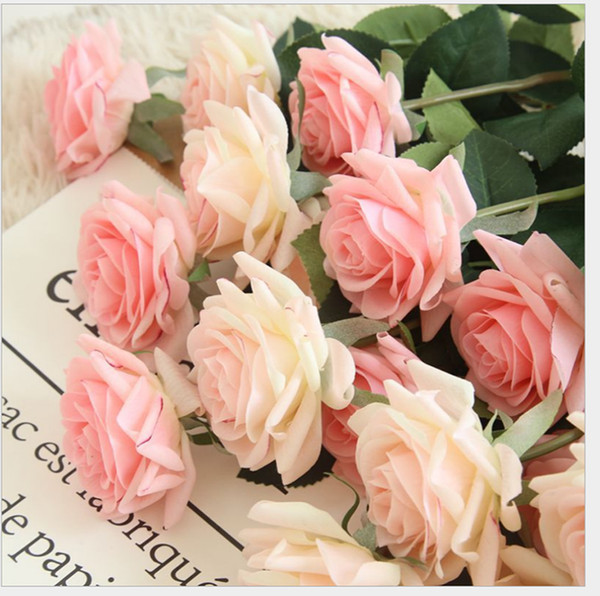 Wholesale 30pcs MOQ Single Really Touch Latex Artificial Rose Flower for Wedding Decor Holiday Birthday Party Decoration Fake Roses Supplies