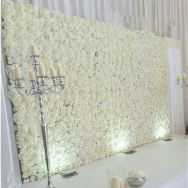 40*60cm Customized White Series Silk Artificial Flower Panel Wedding Party Decoration Wedding Romantic Flower Background Decoration