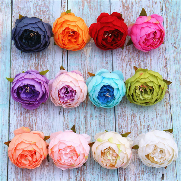 European-style Heart Simulation Peony Flower Head Wholesale Vintage For Wedding Party Decoration Flower Wall Flower Arrangement Accessories