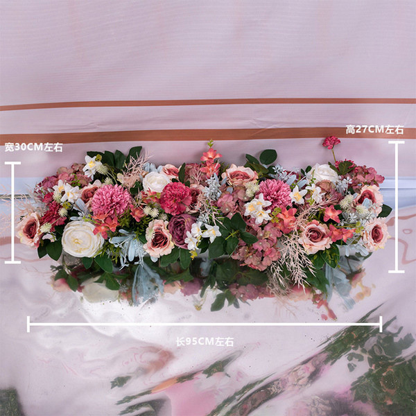 Silk Rose Peony Hydrangea Cited Artificial Flowers For Wedding Home Decoration Row Arch Door Fake Flowers Garland