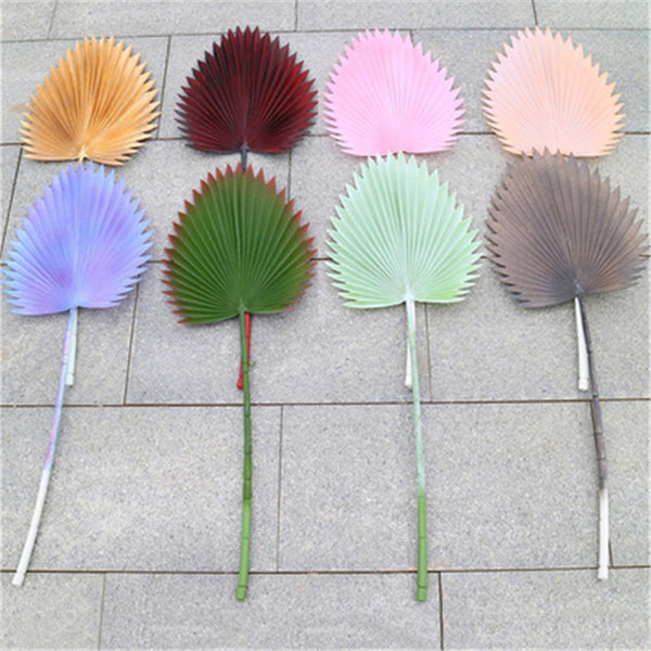 Round fan blade simulation Home Sensing Nordic plant decoration High-grade Pu fan leaf wedding decor flower accessories