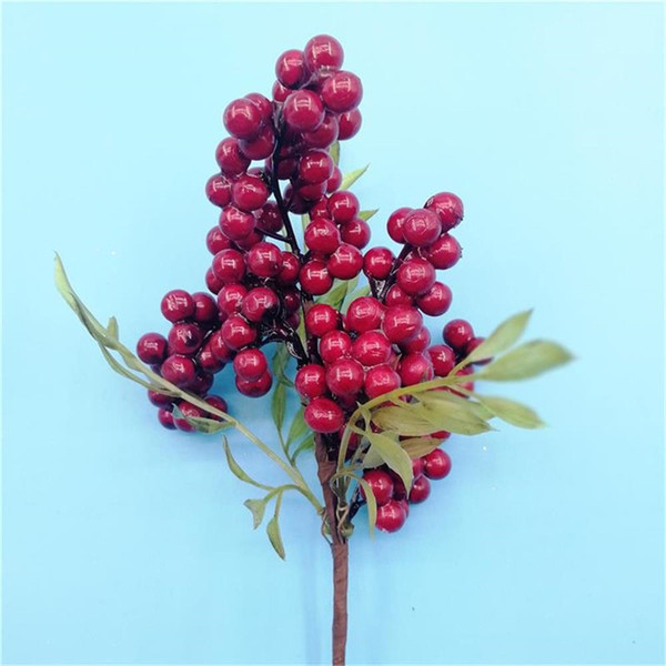 1PC Mini Fake PE Foam Fruit Small Berries Artificial Flowers Red Cherry Stamen Wedding Christmas Decor Gifts