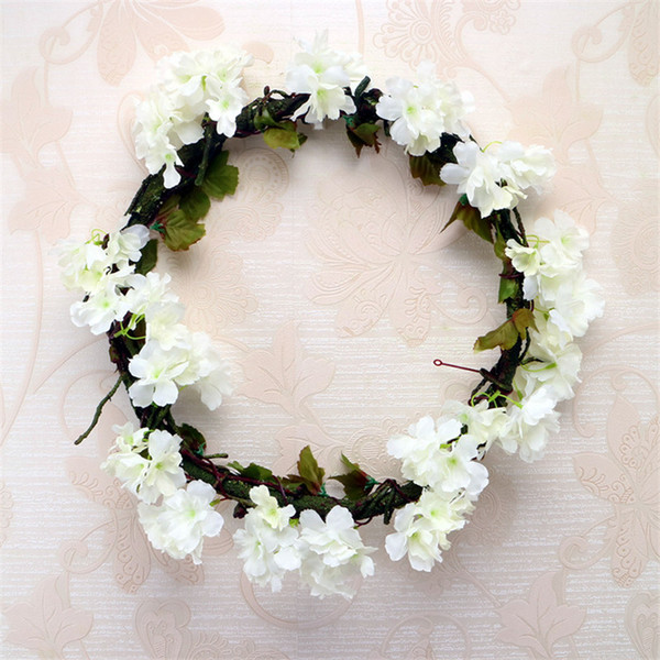 3 Styles Sakura Cherry Rattan Wedding Arch Decoration Vine Artificial Flowers Home Party Decor Silk Ivy Wall Hanging Garland Wreath