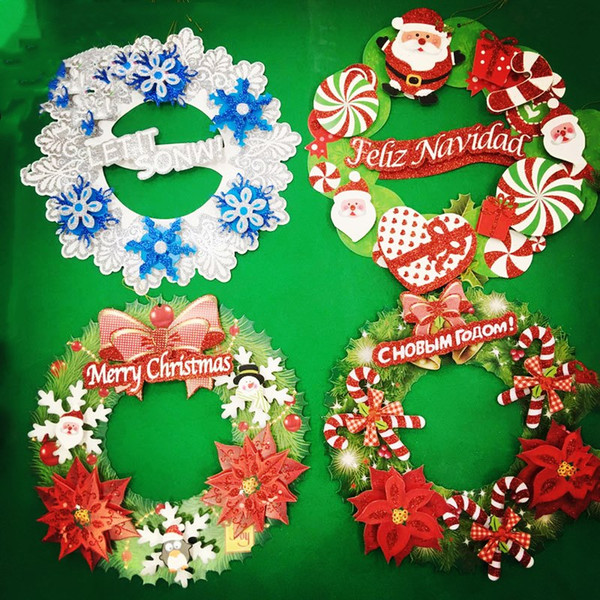 Christmas Decorations Tops Colorful Tops PVC Bulk Christmas Parties Decorations Wall Hangings Nice Gift Xmas Wreath