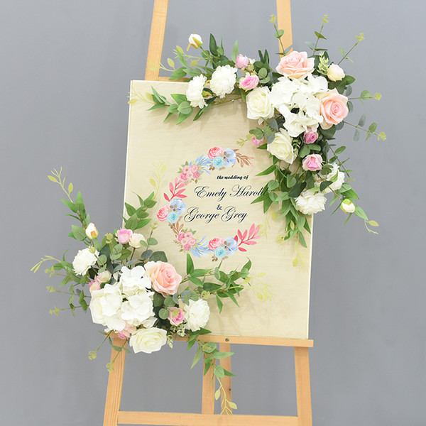 Wedding props water medal flower wedding welcome card simulation floral hotel sign decorative flower decoration door flower