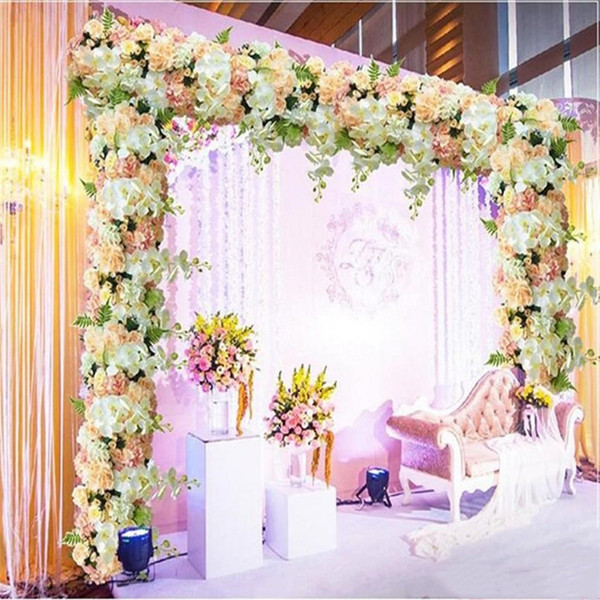 100cm Artificial Arch Flower Row Table Runner Centerpieces String for Wedding Party Road Cited Flowers Decoration