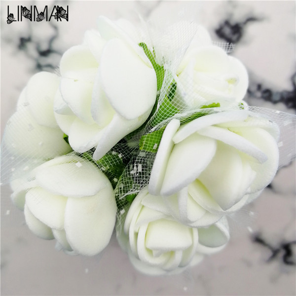 144pcs/lot 2CM Artificial PE Rose Heads Flower Small Rose For Wedding Decoration Handmade Rose bud Flowers