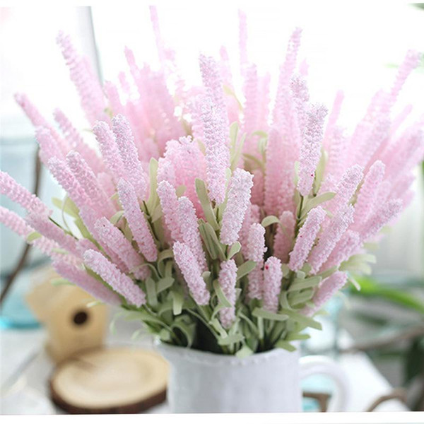 LIN MAN 51cm Artificial Lavender Flowers Wedding Christmas Party Table Decoration Bouquet 12 Head Lavender Simulation Flowers