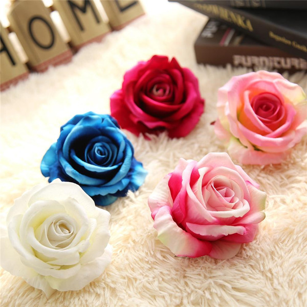 LIN MAN 60pcs artificial decorative Rose heads high quality flowers simulation DIY Flannelette flower head for wedding home party decor