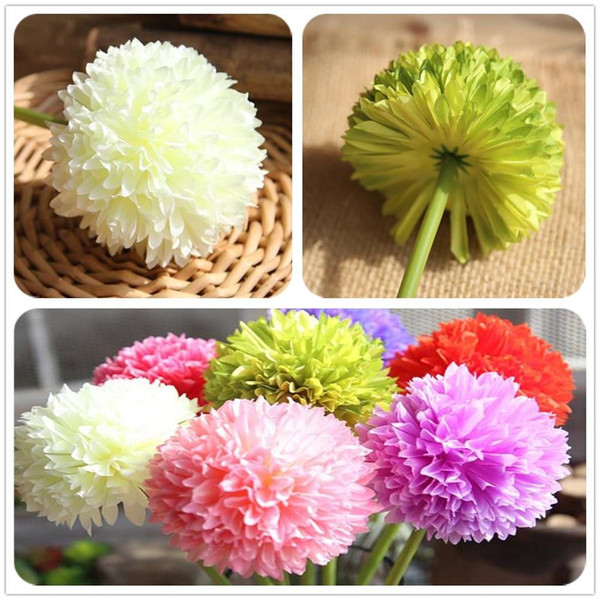 LIN MAN Single Branch Flower Cheap Artificial Hydrangea Flower Ball DIY Silk Hydrangea Accessory for Home Wedding Decoration Fake Flores