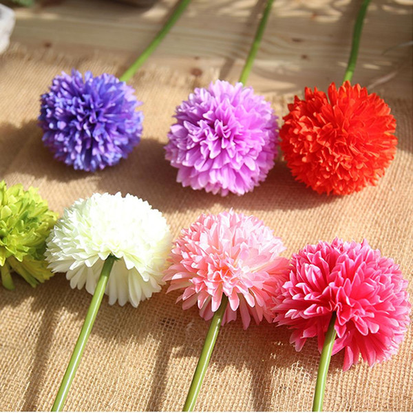 LIN MAN 44cm long Silk Hydrangea Ball Artificial Flowers Bride Bouquet For Wedding Home Party Decorative 7 Colors