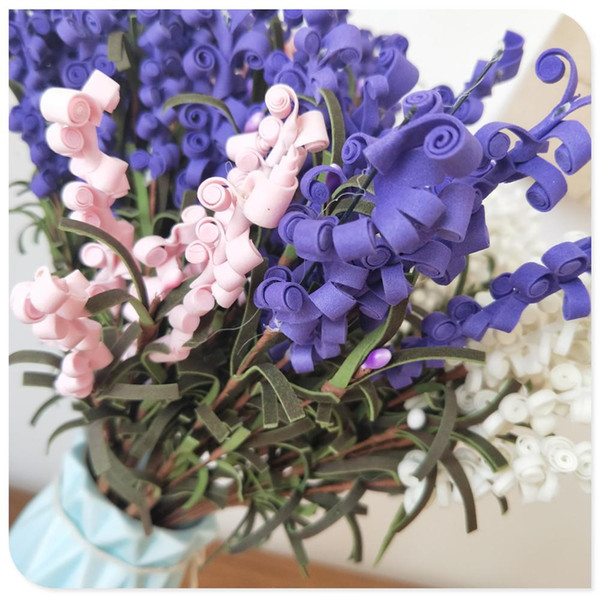 LIN MAN New Artificial Lavender Romatic Beauty PE Flower Lavenders Bouquet For Home Wedding Garden Floral Decor