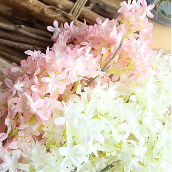 Artificial Flowers oriental cherry Wedding Decoration blossom Silk Fake Eustoma Fleurs Christmas Plants HomeFlowers for birthday celebra