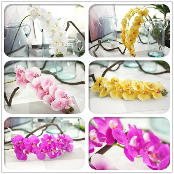 72cm Fashion Orchid Artificial Flowers DIY Artificial Butterfly Orchid Silk Flower Branch Wedding Party Home Decoration