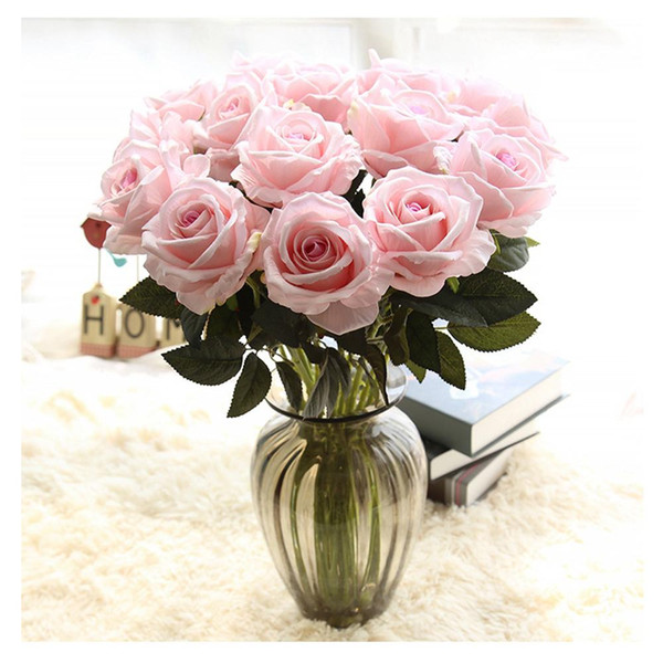 LIN MAN New 8cm artificial flowers flannel roses flower head decoration decoration wedding Rose Bouquet 10pcs