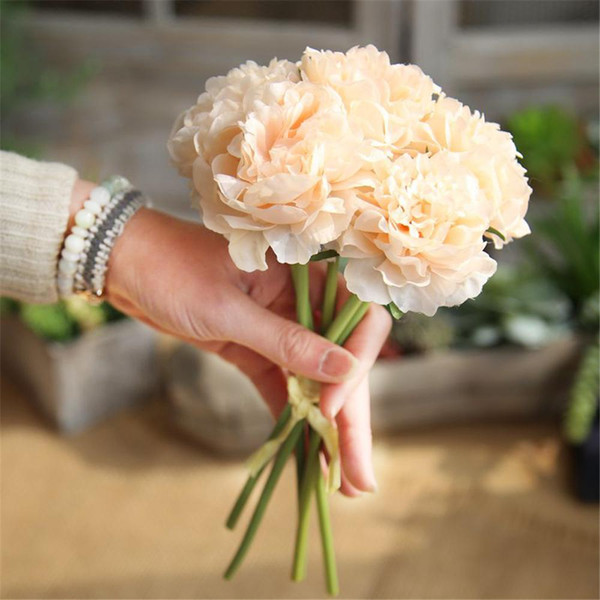 LIN MAN 26cm long Artificial Flowers Hydrangea Peony Flower Silk artificial flowers Bouquet For wedding decoration background wall