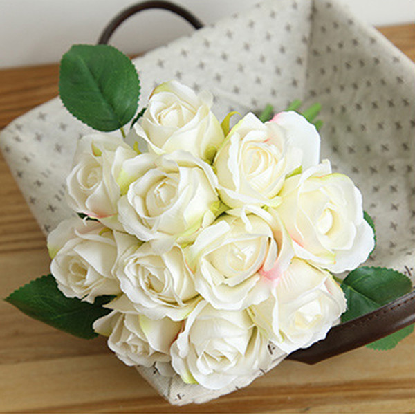 Artificial Rose Bouquet Decorative Silk Flowers Bride Bouquets for Wedding Home Party Decoration Wedding Supplies Romantic