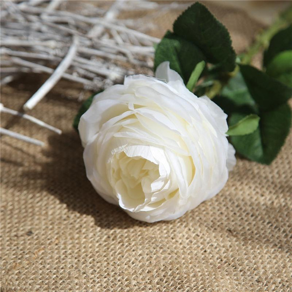 Artificial rose branch silk+plastic flores with thorns Simulation rose flowers for home hotel wedding decoration 11cm rose head