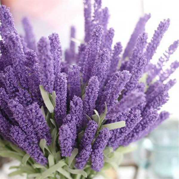 LIN MAN 12 Heads Artificial Lavender Foam Flower for Bouquets Wedding Home Party Decoration Foam lavender 8 colors