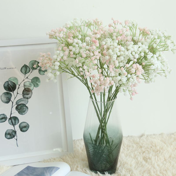 LIN MAN 1 Branch Artificial Soft Glue Fake Flowers Babysbreath Flower Wedding Decoration Home Party DIY Scrapbooking Craft