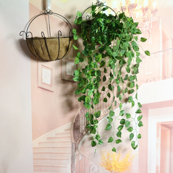 Artificial Plant Emulation Fake Green Vine Wall Rattan Green Leaf Vine Wall Chlorophytum Wall Hanging Balcony Pipeline Decoration