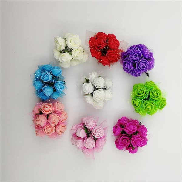 144pcs/Set Simulation Mini Rose Artificial flower PE foam flower Head garland headdress wedding decoration Bridal Flowers