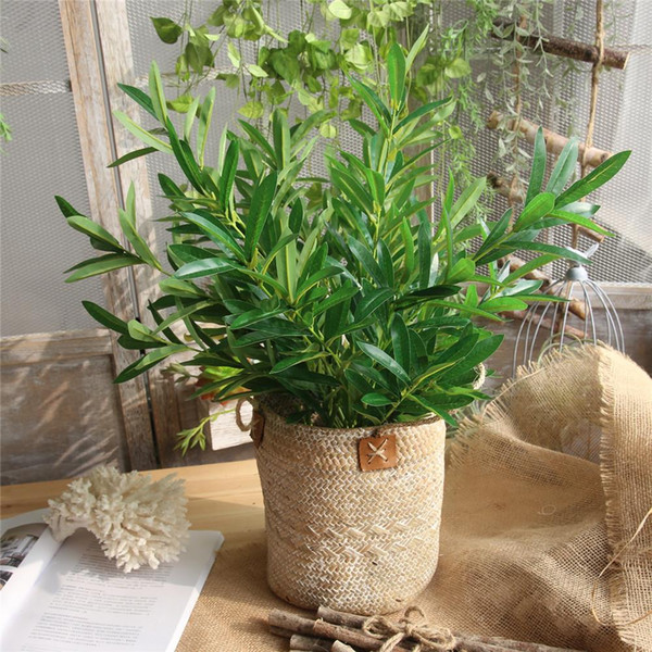 Hot artificial olive branch Simulation Artificial green plant leaves Artificial flowers for Home Wedding Decoration 97cm Long