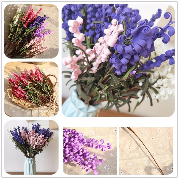 LIN MAN New Artificial Lavender fake Flowers Bouquet Single Stems Beautiful Design 43cm Home Wedding Mariage Party hotel Decor flore