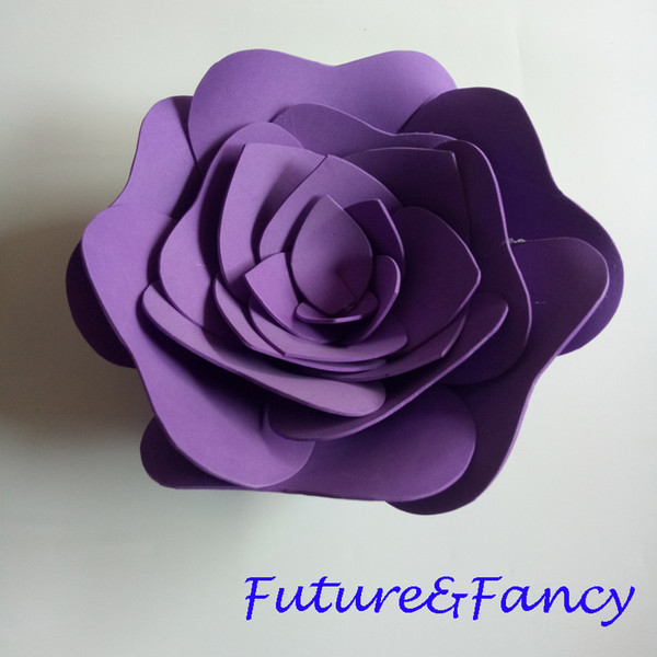 1 Piece 20CM Dark Purple Giant Paper Foam Flowers Showcase Wedding Backdrops Props Baby Room Decor flores artificiais para decora o