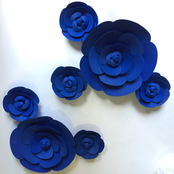 7pcs Giant Foam Paper Flowers For Wedding Backdrops Decorations Kid's Room Deco Showcase Windows Display Deco Mix 20CM, 40CM