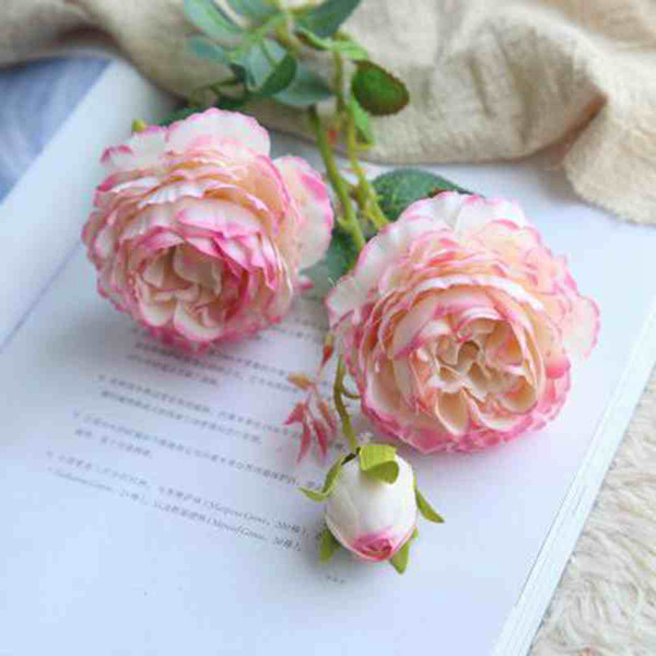 61cm Artificial Flower Rose Silk Mariage Birthday Party Western Rose Wedding Flowers Ranunculus Asiaticus Branch Home Decor