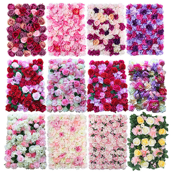 40x60cm Silk Rose Flower Champagne Artificial Flower for Wedding Decoration Flower Wall Romantic Wedding Xmas Backdrop Decor