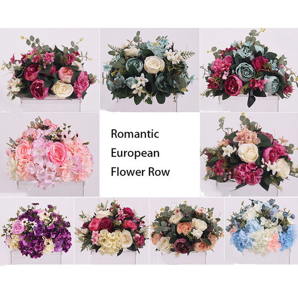 DIY Road artificial flowers row wedding decor flower wall arched door shop Flower Row Window T station 12 Colors