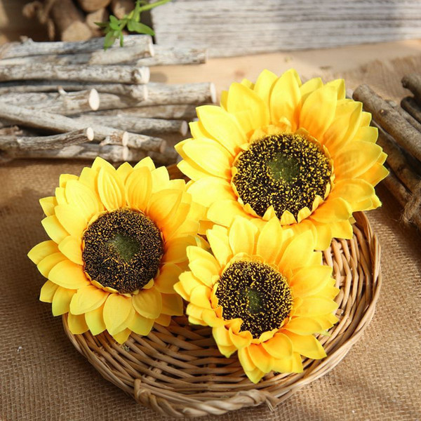 2018 sunflower flower head artificial flowers DIY flower ball photography props home decoration wedding decoration corsage