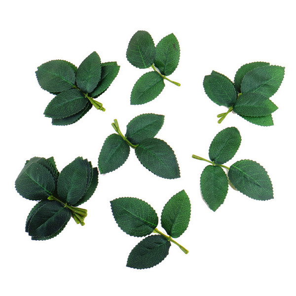 1000pcs Green Silk Rose Leaves Artificial Flower Vine Leaves for Wedding Home Decoration DIY Rose Leaves