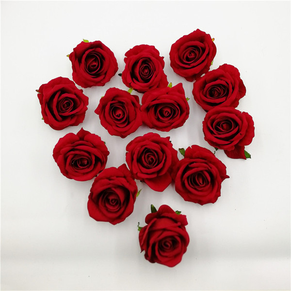 30 Pcs Mixed Colors rose flowers head Handmade Satin Rose Head Wedding Scrapbooking Decoration Sewing Supplier Accessories