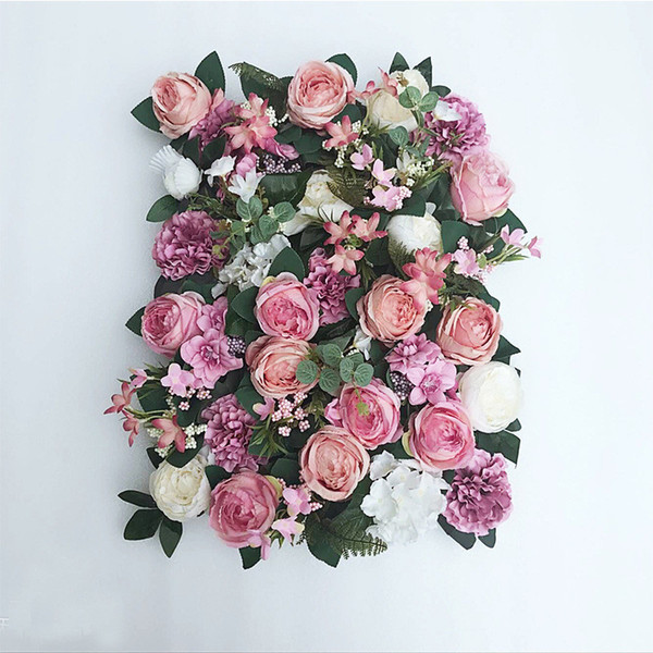 60X40CM Romantic Artificial Rose Hydrangea Flower Wall for Wedding Party Stage and Backdrop Decoration Many colors