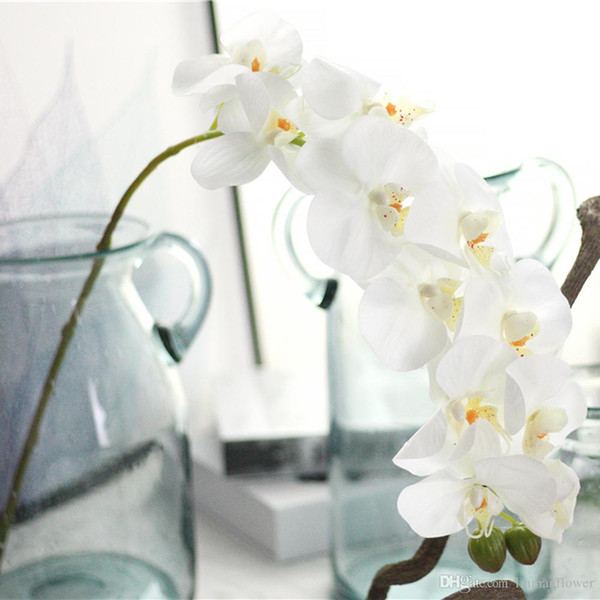 8pcs Artificial Flower Silk Butterfly Orchid Flower Home Wedding Party Decorative Phalaenopsis Artificial Decoration free shipping