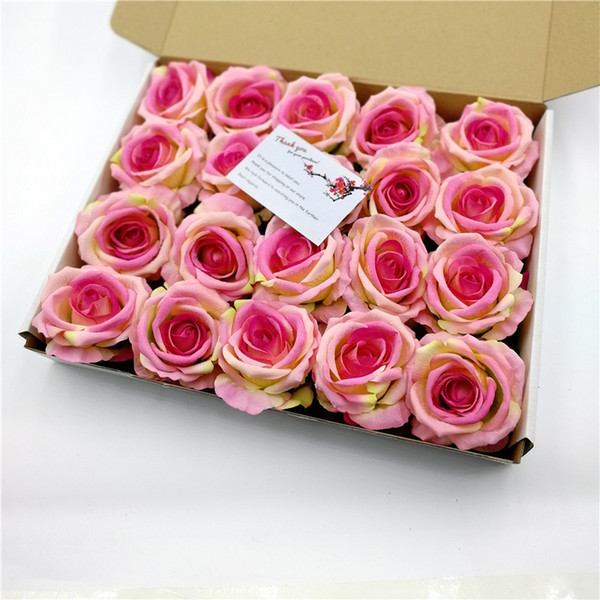 30 silk cloth Artificial Tea Rose Bud Flower Head For Wedding Decoration DIY Wreath Gift Box Scrapbooking Craft Fake Flower